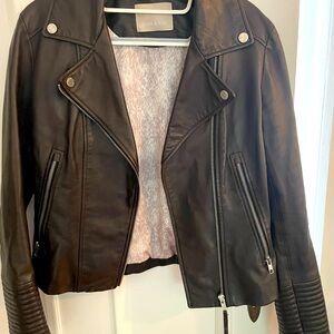 Leather biker jacket